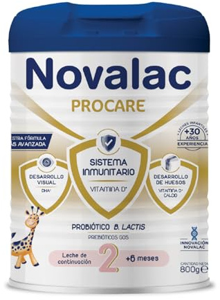 Novalac Premium Proactive 2 Leche Continuación 6-12 Meses. Contribuye Desarrollo Normal y Sistema Inmunitario del Bebé. Fórmula Elaborada con Pediatras con Hierro, DHA, Vit A, C y D - 800 g