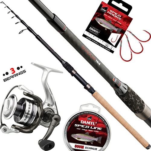 Fischzeux Angelset Forelle komplett - Shadow Profi (2,10 m)