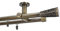 Sento Gardinenstange Innenlauf 19/19mm 2-läufig Deckenmontage Messing Antik 280 cm Kenta