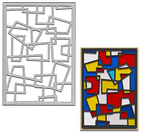 Rectangle Frame Die Cuts for Card Making, Geometric Background Cutting Dies Sets Square Grid Border Dies Stencils Embossing Template for Scrapbooking DIY Cards Album Crafts Supplies