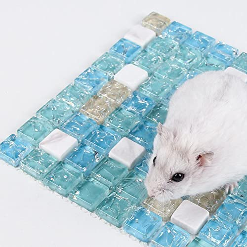 Kühlmatte für Kleintiere, Sommer Kühlpad für Kaninchen Hamster Kühlkissen Meerschweinchen Sommerbett Abkühlendes Stein Matten Auflage Kühlplatte für Kaninchen, Hamster, Chinchilla(30*30cm)