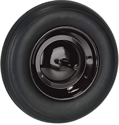 Relaxdays Roue de brouette 3.50-8 avec axe Fixe, Pneu Caoutchouc PU, Jante en Acier, Charge maximale : 100 kg, Noire