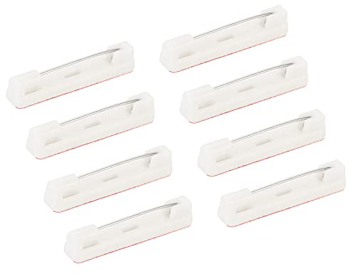 sourcing map Lot de 100 épingles à nourrice adhésives 31 mm pour badges d'identité, cartes de nom, étiquettes, loisirs créatifs, blanc