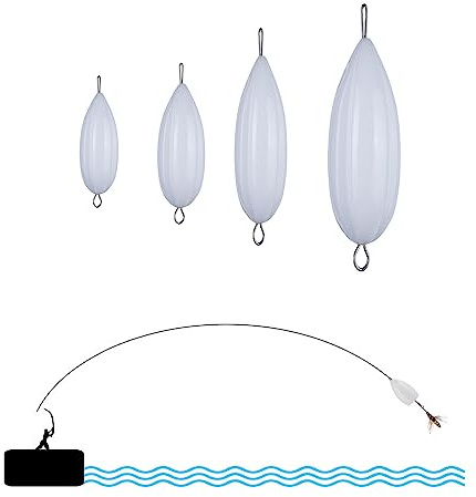 Hezhou 4 Stück Fishing Sbirolino Set Forellen-Angeln Sets 10g 15g 25g 35g Schwimmer Halbsinkend Langsam Sinkend Schwimmend Forellenposen-Set Spirolino Forelle Sbirolino sinkend Spirolino Set