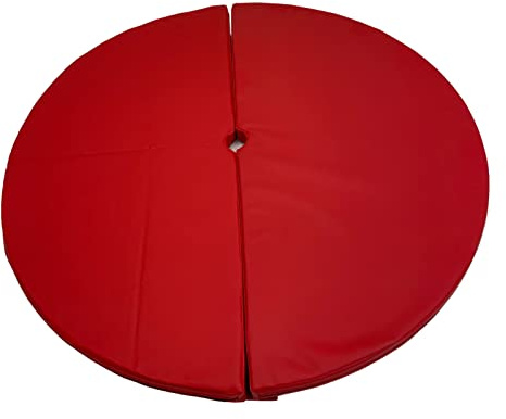 FORTISLINE - Tappetino per Pole Dance Rosso, Protezione Anti-caduta, Tappetino da Ballo, 2 Pezzi, Diametro 120 x 10 cm, Antiscivolo, Salvaspazio, Protezione per l'allenamento, Lifestyle Poledance