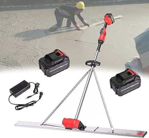 DOZPAL Massetto Elettrico Senza Fili 1,5 m/4,9 Piedi, 2 × 6000 mA Righello antimanomissione per livellamento della Superficie in calcestruzzo Alimentato a Batteria