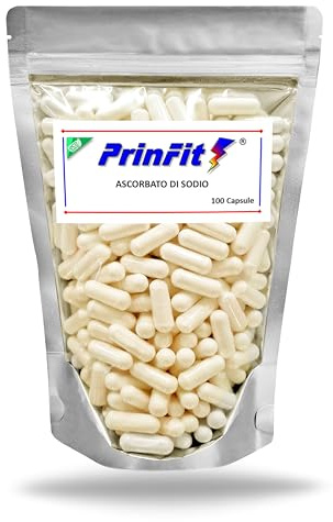 Ascorbato di sodio puro 100 capsule - Vitamina C tamponata a pH neutro, senza acidi – ottenuta dalla fermentazione di mais privo di OGM – Integratore Alimentare -prodotta e testata in Italia E301