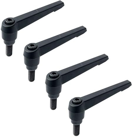 SHULLIN 4 palancas de sujeción ajustables, M6, rosca exterior, mango ajustable, para máquinas herramientas, equipos de soldadura (M6 x 32 mm)