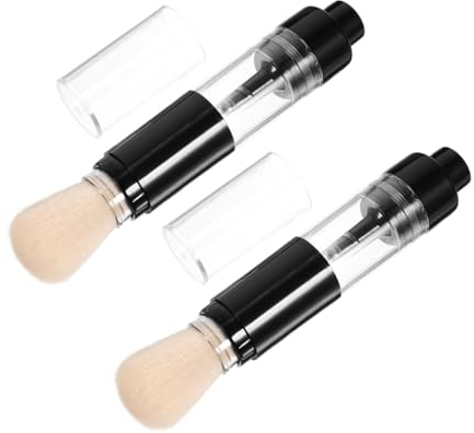 WOFASHPURET 2 Stk Make Up Pinsel, Loser Puderpinsel, Nachfüllbarer Puderpinsel Professionelle Plastikpinsel Multifunktionale Bürste Rougepinsel für Farbe, Highlight, Rouge