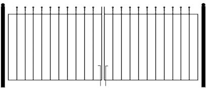 Manor Ball Top Metal Garden Driveway Gates Galvanised Wrought Iron Dual Swing Gate (2438mm (8ft) Gap x 915mm High MAZP43)
