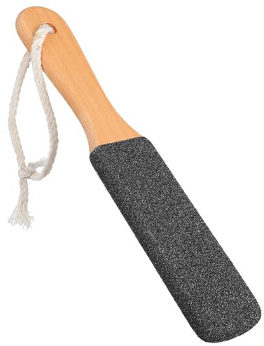 MBAIYO Râpe pour les pieds, pierre ponce exfoliante pour callosités, pédicure, brosse à pied avec poignée en bois, pour enlever les peaux mortes dures, les callosités sèches, rugueuses et craquelées