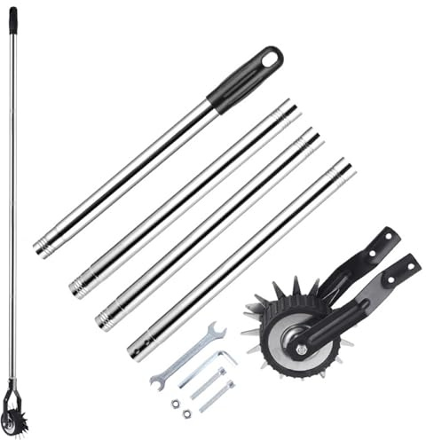 Strumento per Prato di Edger da 67, 3 Pollici Manuale PROPRIE con 4 sezioni Strumento di Erba Rotante in Acciaio Inossidabile con Giardino a Ruote per Il Giardino del marciapiede paesaggistico