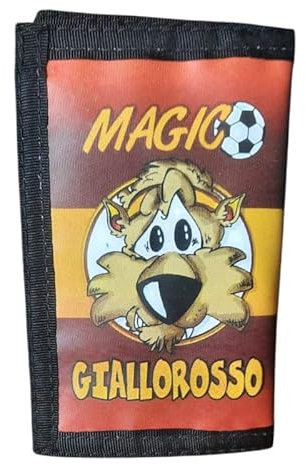 Generico Geldbörse, Magic, gelb, Klettverschluss, 12 x 9 cm, Design Ultras mit Maskottchen, Schwarz , 18,8 X 10,5 Centimetri, Modern