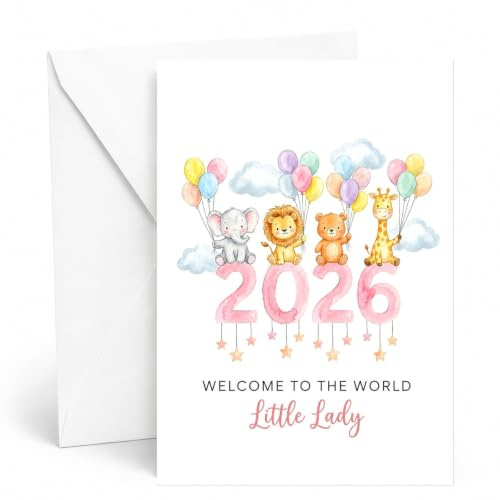 Edition Seidel Premium XXL carte de naissance avec enveloppe. Carte de vœux format DIN A4 avec texte en anglais pour Bébé fille Unisexes-Bébés (36193 E1014)