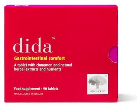 New Nordic Dida, 1 Month Supply, Natural Food Supplement with Peppermint and Cinnamon, Supports Normal Digestion and Reduces Bloating, 90 Tablets