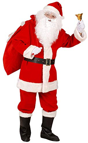 W WIDMANN MILANO Party Fashion - Costume Père Noël, veste, pantalon, ceinture, couvre-bottes et bonnet, Saint Nicolas, Noël, carnaval, soirée à thème