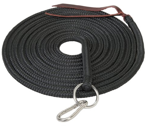 Weaver Leather Silvertip Lunge Line with Ring and Snap, Black, 1/2-Inch x 22-Feet