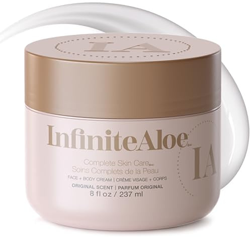 IA InfiniteAloe, Crema Idratante Viso & Corpo all'Aloe Vera - Fragranza Originale Crema Viso, Crema Corpo, Lozione Mani, per Pelle Secca - 1 Confezione Grande (8 Oz.)- Crema Corpo Completa per la Cura Della Pelle
