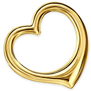 CLEVER SCHMUCK Goldener Damen Anhänger frei schwingendes kleines Mini Herz 12 mm glänzend innen offen beidseitig plastische Form 333 Gold 8 Karat im Etui Ich liebe Dich