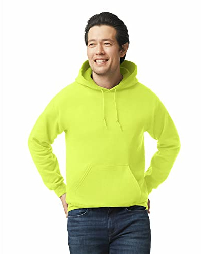 Gildan Adult Fleece Hoodie Sweatshirt, Style G18500, Multipack, Safety Green (1-Pack), X-Large