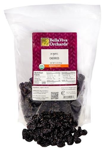 Organic Dried Cherries, Upcycled by Bella Viva Orchards, 1 Lb. Bag