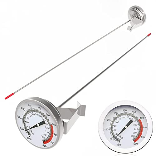 Lightbeam 16 Long Stem Deep Fry Thermometer (2 Pack) with Pot Clip, Instant Read 2 Dial Meat BBQ Turkey Thermometer Candy Thermometer for Deep Fry, Turkey, Grill, Candy & Coffee etc