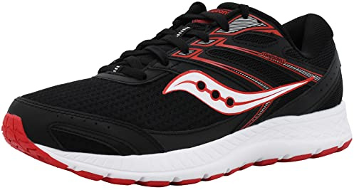 Saucony Men's Cohesion 13 Black/Red Walking Shoe 11.5 M US