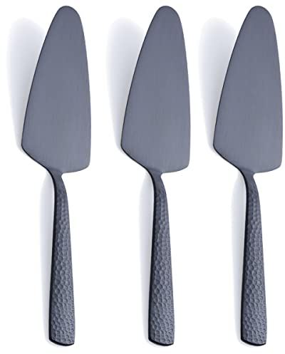 FULLYWARE - Set di 3 spatole per torta da 23,9 cm, in acciaio INOX resistente, finitura satinata, colore: nero opaco