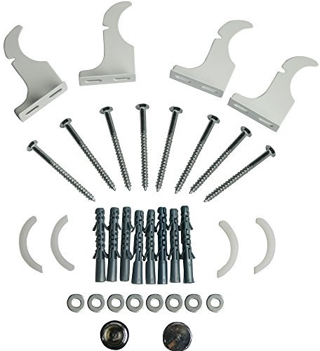 NRG White Radiator Bracket Set Suitable for Flat Oval Radiators Including Air Vent and Plug