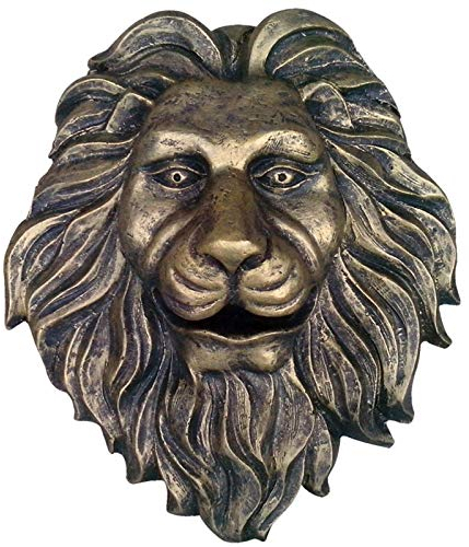 NEFSO Wandkunst, Löwenkopf, Brunnen für den Innen- und Außenbereich, Faux Taxidermy Löwenkopf, Wandbehang für Garten, Terrasse, Deck, Veranda, Hof, Kunstdekoration