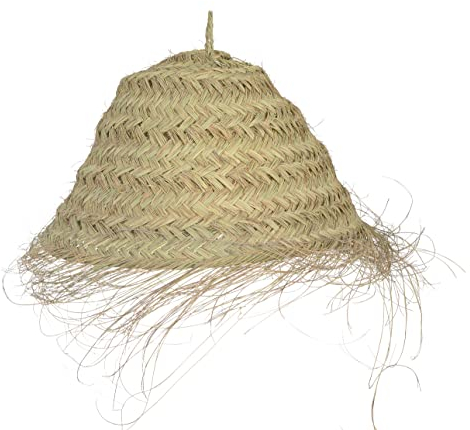 HERSIG - Tulipa Lampara Techo - Lampara de Techo de Esparto - Tulipas Lamparas - Lámpara Colgante Artesanal Estilo Rústico, Ideal para Decoración Boho en Salón, Comedor o Dormitorio - 40cm