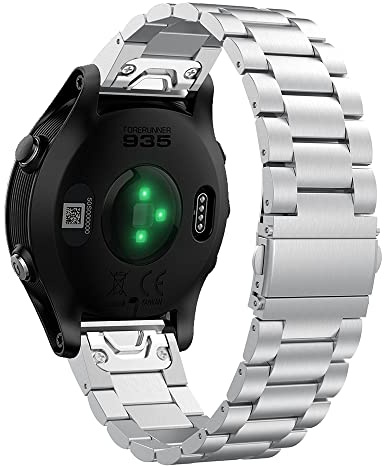 AISPORTS Kompatibel mit Garmin Fenix 8 Pro/8/E 47mm Armband Edelstahl für Damen Herren, 22mm Quick Fit Uhrenarmband Verstellbares Sportarmband Ersatzarmband für Garmin Fenix 7/7 Pro/6/6 Pro/5/5 Plus