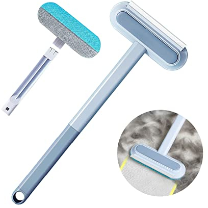 Fusselbürste Tierhaare mit Verlängerungsstange, Fusselbürste im Set, Haustier Pelz und Fussel entfernen, Fusselbürste für Tierhaare, Hundehaare, Katzenhaare, Kleidung, Bett und Teppich