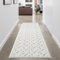 Teppich Wohnzimmer Hochflor Creme - Läufer 80x300 cm - Geometrisches Hochtief-Muster, 3D-Effekt - Bettvorleger Schlafzimmer Teppiche Boho, Skandi