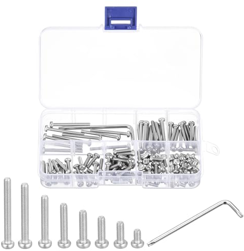 QUARKZMAN Kit de Tornillos de Seguridad M3 Torx (M3X5/8/10/12/16/20/25/30mm) 125 Piezas Acero Inoxidable 304 con Cabeza de Tipo Pan a Prueba de Manipulaciones con Llave T10