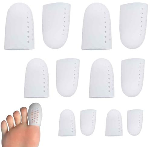 AIYVELU 6 Paar Gel-Zehenkappen, atmungsaktive Zehenschutz-Zehenkappen für entzündliche Bunionen, verhindert Blasen Endogene Zehennägel Hühnerauge Zehennagelentfernung