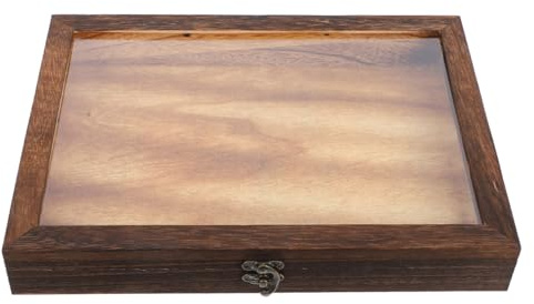 IMIKEYA caja de muestra antigua caso de muestra vitrina muestras expositor muestras vitrinas para coleccionables escaparate madera caja mariposas Vidrio Coffee