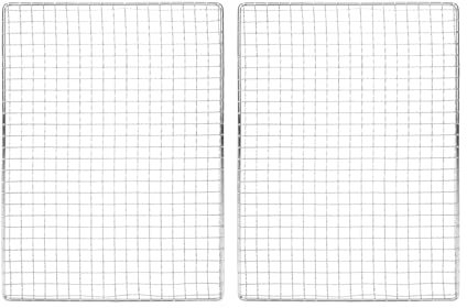 M METERXITY 2-Pack Cooling Rack, 15 x 11 Stainless Steel Baking Rack for BBQ/Cooking/Roasting/Grilling/Steaming/Drying, Wire Cooling Rack for Baking [Silver]