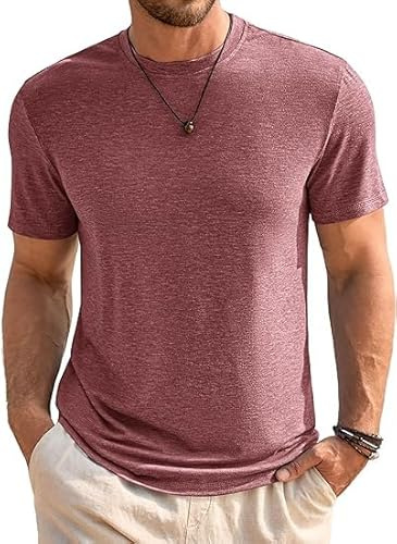 Runcati Camiseta para Hombre de Cuello Redondo, Manga Corta, Verano, Corte Regular, Deporte, Fitness, Camiseta Funcional, Monocolor, básica, Camiseta de Negocios