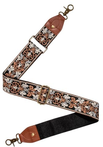 Correa de Bolso Bandolera Ajustable Correas Bordado de Jacquard Bandoleras Correas de Repuesto para Bolso, Bolsos Cruzados, Bolsos de Hombro 75-135cm Largo, 5cm de Anchura
