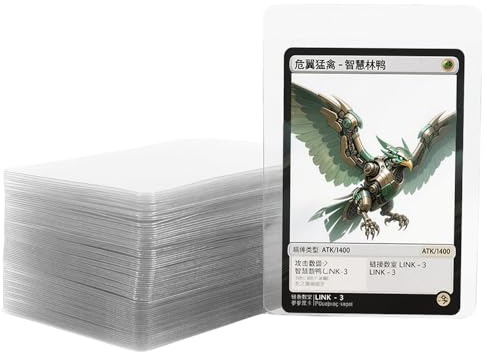 HLIWS 50 Pcs Semi Rigid Card Holders, Soft Sleeves, Clear Trading Card Sleeves Deck Protector for MTG, TCG, Board Games, Dropmix(Suitable for Cards Smaller Than 110 * 83 mm)