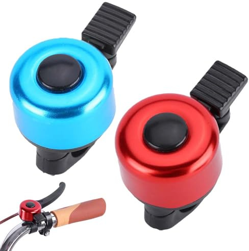 HABNI Timbre Bicicleta 2 Unidades Rojo Azul 5.1Cm X 3.1Cm Adultos Niños Infantil Universal