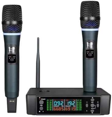 Koolenry Ensemble de Microphones de Charge sans Broadcast Professionnel pour la Scène de Chant de Scène 1 Glisser 2 Pack Mic de Main-D'Œuvre à Domicile