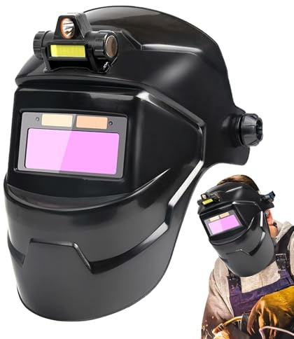 Svetsbalaclava med hög synlighet - högupplöst automatisk mörkläggningshjälm, solbatteri och bågdriven skyddsskärm, lätt PC-konstruktion,