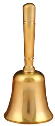 Uonlytech Campanello da Tavolo in Ottone Vintage per Ristorante e Bar, Campanello a Mano Impugnatura Ergonomica, Suono Nitido e Design Decorativo Classico per Uso Domestico e Professionale