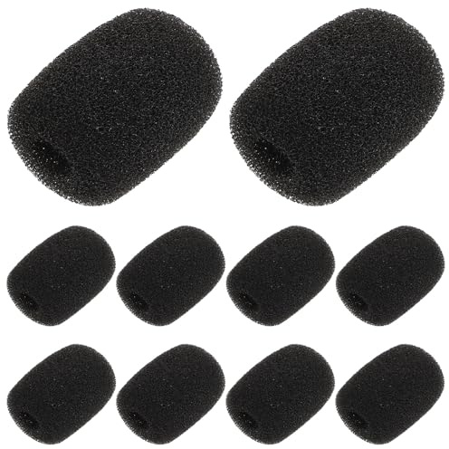 GAROZATION 10 Pezzi Copertura in Schiuma per Microfono a Bavero Modelli V3, Serie V e V9s, Filtro Anti-pop Antivento per Cuffie Casco, Riduzione Rumore per Uso Professionale e Gaming