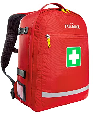 Tatonka First Aid Pack 20l (ohne Inhalt) - Erste-Hilfe Rucksack mit 3M-Reflektionsstreifen, großem Hauptfach und funktionaler Unterteilung - Zum selber Befüllen - 20 Liter Volumen (red)