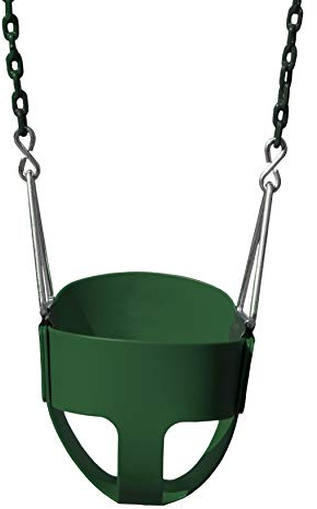 Gorilla Playsets 04-0008-G/G Full Bucket Toddler Swing, Bucket, Green 60 Plastic Coated Chains, 50 Lb Capacity
