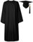 GraduatePro Toge Diplome 2022 Graduation Hat Cap and Gown University Costume American Adult Secondary School Master Woman Men 12 Farben, Black