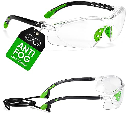 SAFEYEAR Schutzbrille Softair Arbeitsbrille Sicherheitsbrille Baustelle – 003 mit Durchsichtigen Anti-Beschlag und Kratzbeständigen